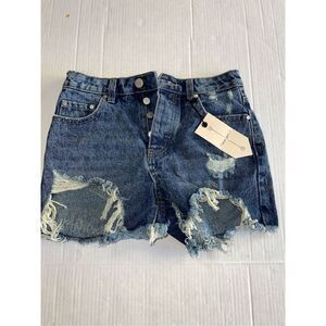Ban Jara Size 3 Juniors 25 Distressed Super High Rise Blue Jean Denim Shorts A14